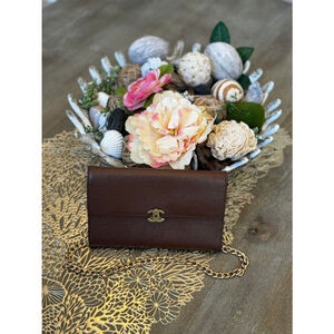Authentic Chanel WOC Brown CC with added gold chain